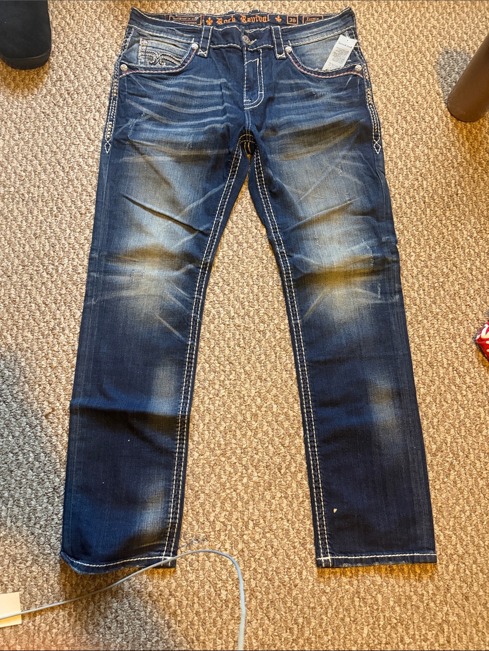 Men's Rock Revival Fermin Alt. Straight Jeans Size:36W/32L/18Inseem